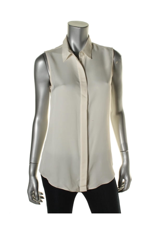 Womens Tanelis Silk Collar Button-Down Top