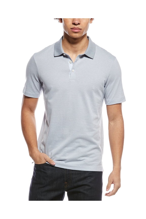 mens Button Polo Shirt, l, White