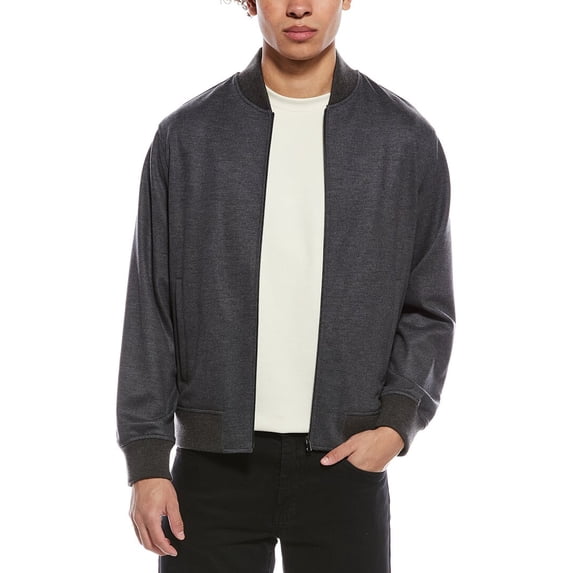 Theory mens Clean Wool-Blend Bomber Jacket, s, Gray