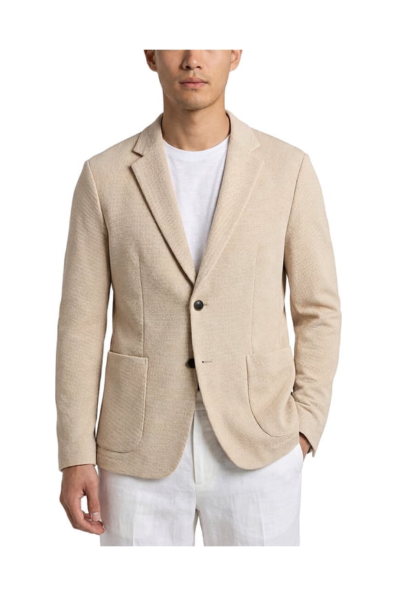 mens Clinton Grid Blazer, 44, Tan