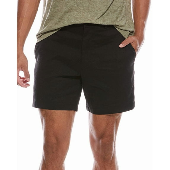 Theory mens Curtis Linen-Blend Short, 38, Black