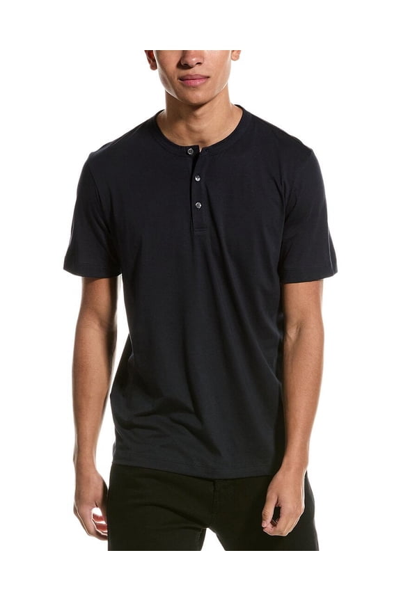 mens Essential Henley Shirt, m, Navy