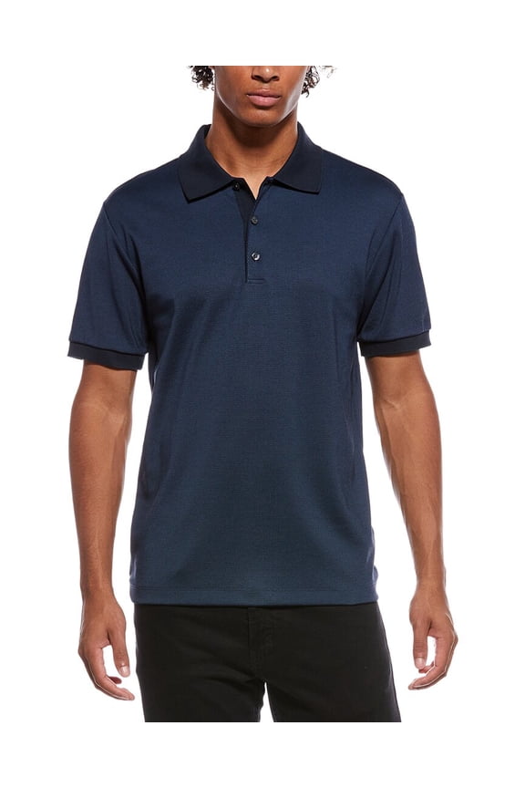 mens Geo Modern Jacquard Polo Shirt, s, Blue