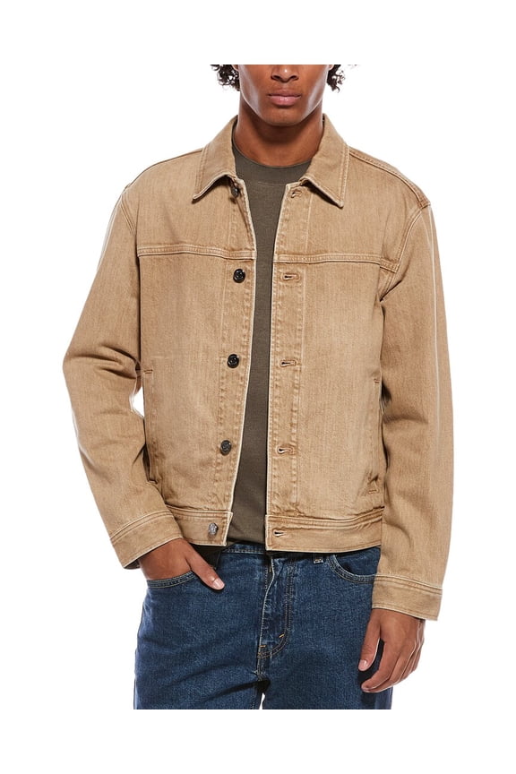 mens Mod Trucker Jacket, s, Brown