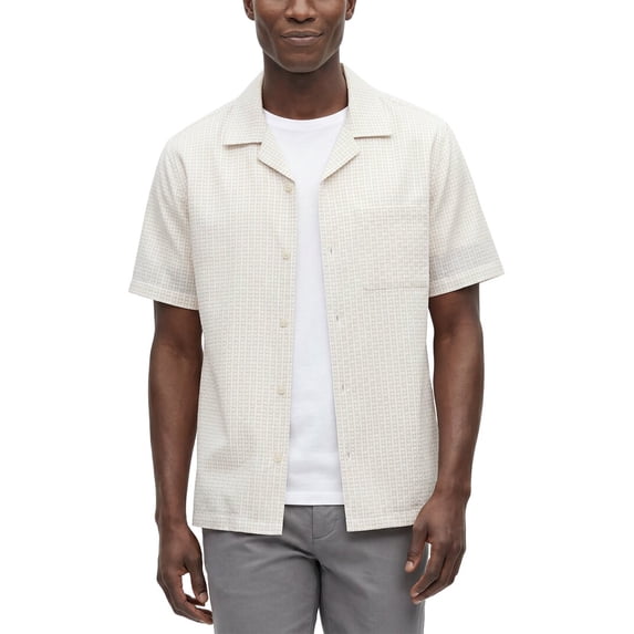 Theory mens Noll Geo Shirt, l, White