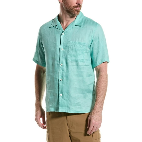 Theory mens  Noll Linen Shirt, m, Green