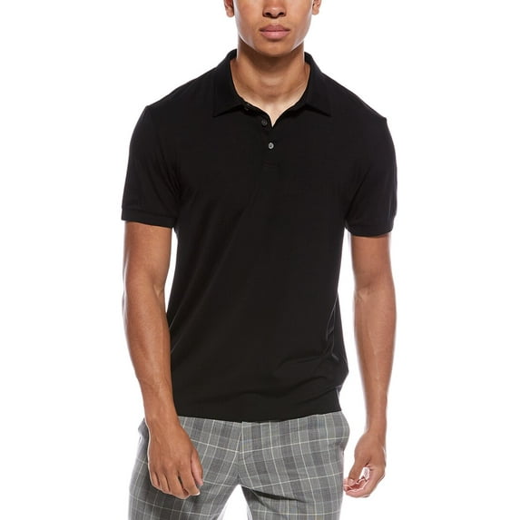 Theory mens Noran Jersey Polo Shirt, l, Black