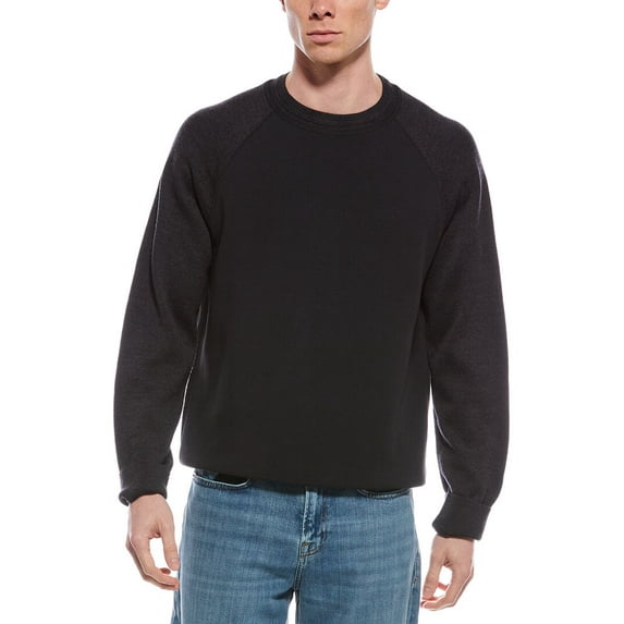 Theory mens Scuba Wool-Blend Sweatshirt, XL, Black
