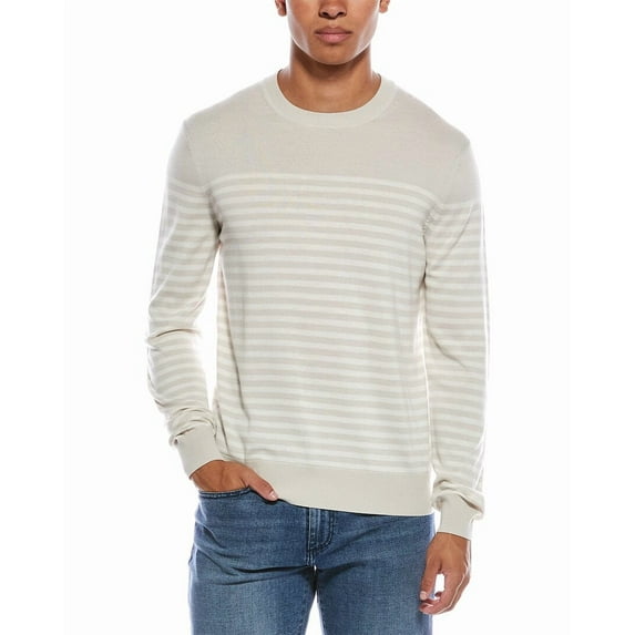 Theory mens Wool-Blend Crewneck Sweater, m, Beige