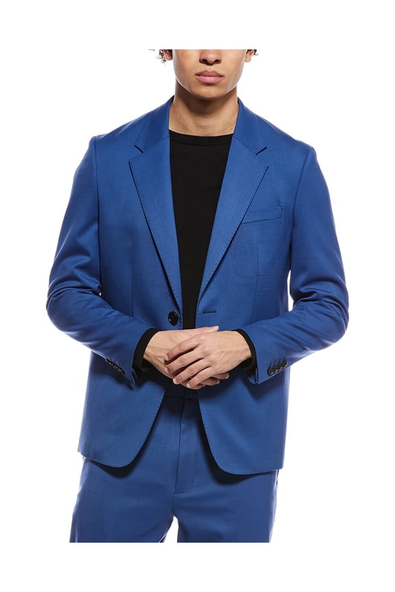 mens Wool-Blend Suit Jacket, 40, Blue