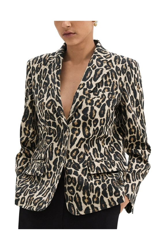 womens 2-Button Tailor Wool-Blend Jacket, 2, Brown