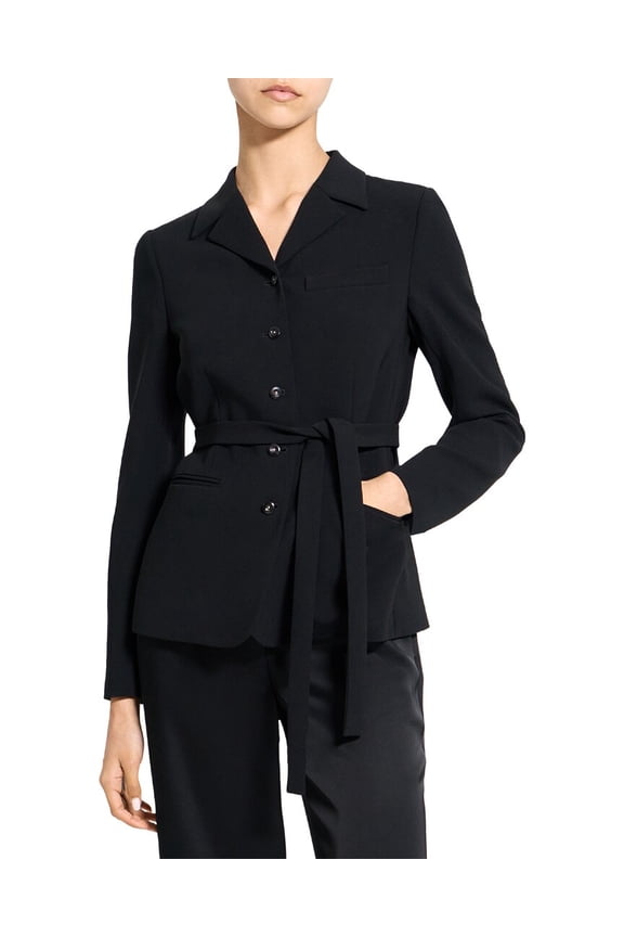 womens Admiral Crepe Tie Waist Jacket, 4
