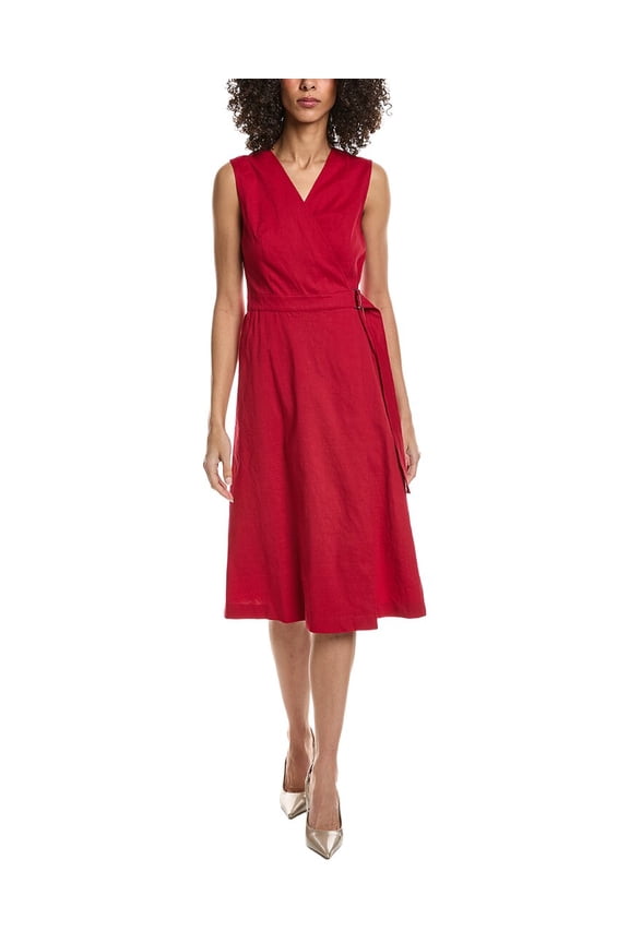 womens Aline Wrap Dress, 2, Red