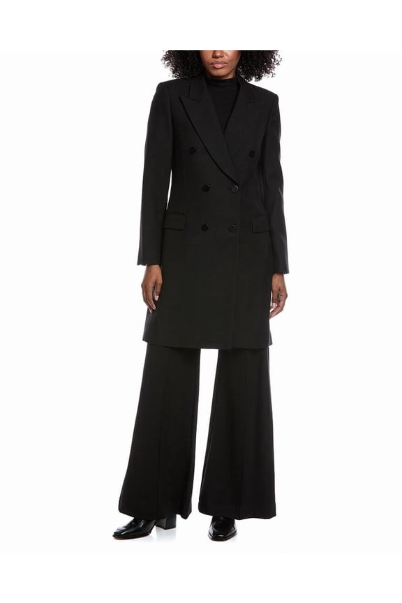 womens Bonded Wool Coat, 8, Black