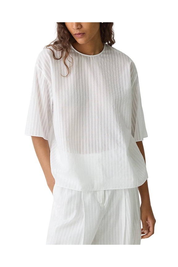 womens Boxy Top, m, White