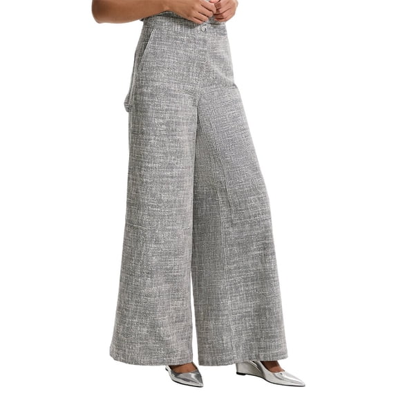 Theory womens Canvas Tweed Wide Leg Pant, 0, Black
