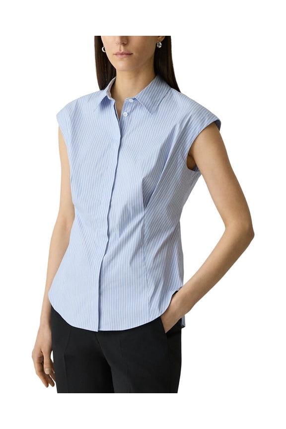 womens Cap Sleeve Cinch Shirt, l