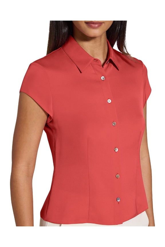 womens Cap Sleeve Silk Blouse, s