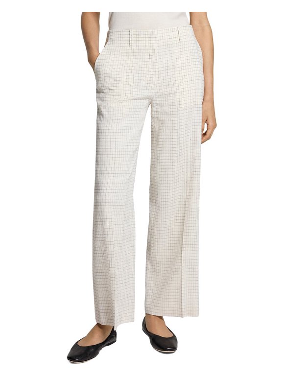 womens Classic Linen-Blend Pant, 2, Multicolor