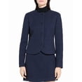 thumbnail image 1 of Theory womens  Crew Neck Clean Wool-Blend Jacket, 12, Blue, 1 of 4