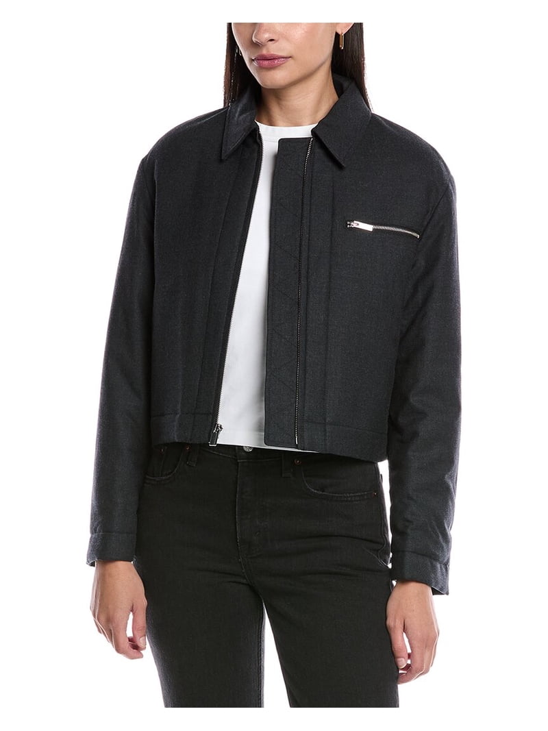 Theory womens Crop Wool-Blend Jacket, m, Gray - Walmart.com Theory womens Crop Wool-Blend Jacket, m, Gray - Walmart.com
