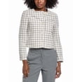 thumbnail image 1 of Theory womens  Cropped Gingham Jacket, 0, Grey, 1 of 3
