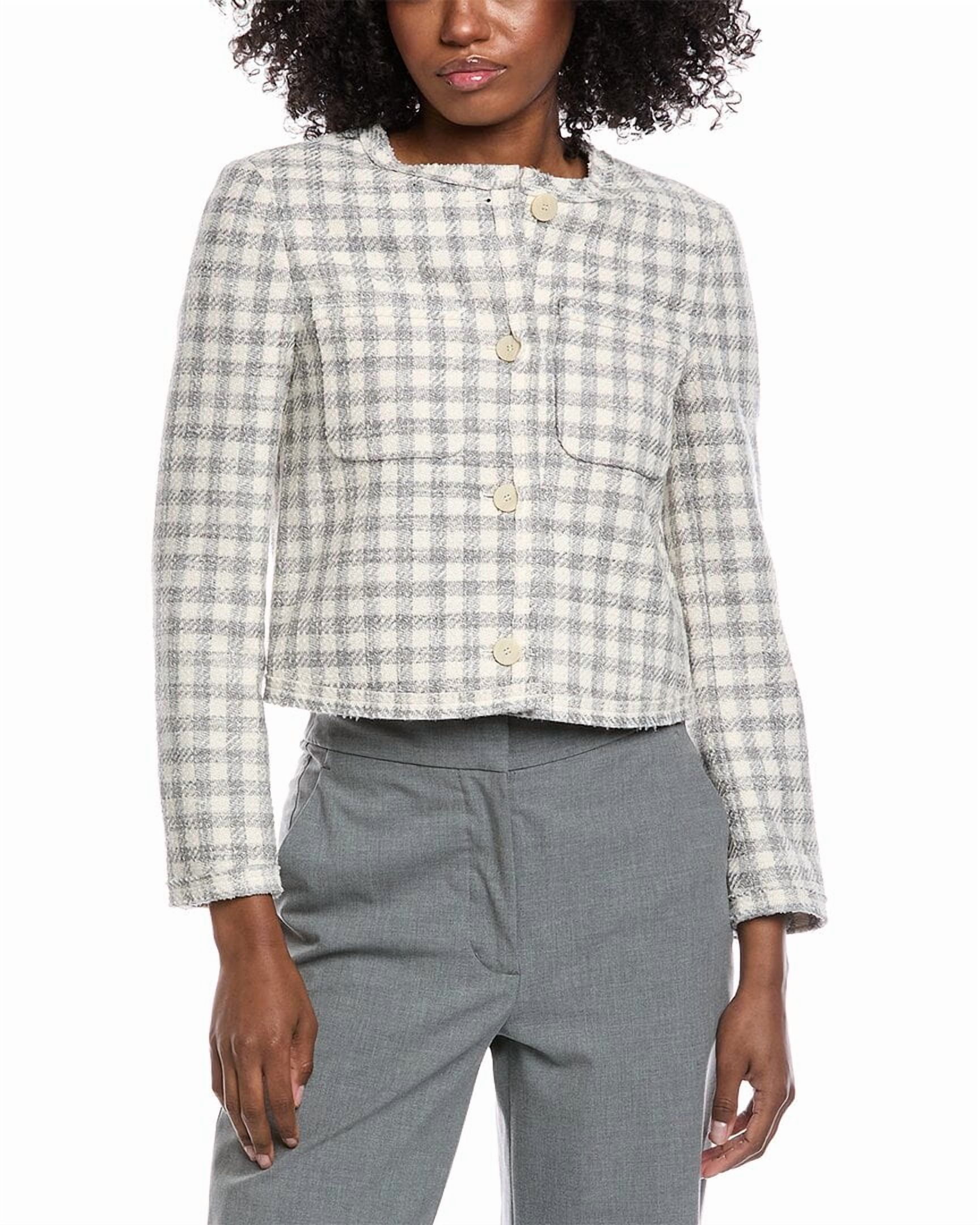 Theory Cropped Gingham Jacket Women's