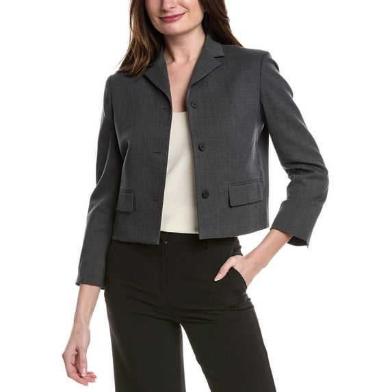 Theory womens Cropped Wool-Blend Jacket, 12