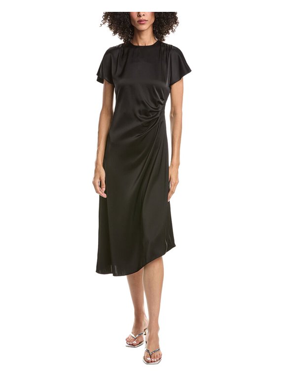 womens Dolman Sleeve Midi Dress, 2, Black