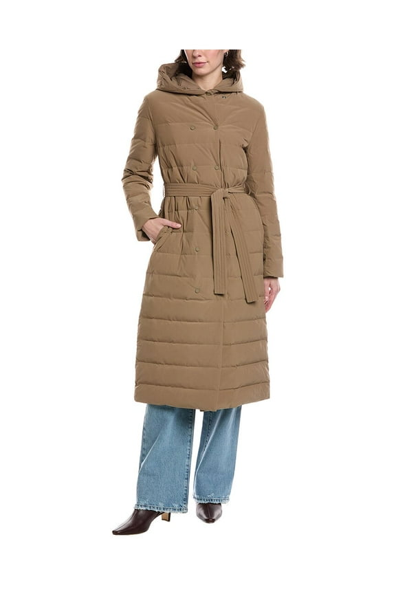 womens Double Puffer, m, Brown