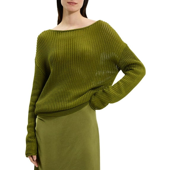 Theory womens Easy Open Neck Sweater, m, Blue