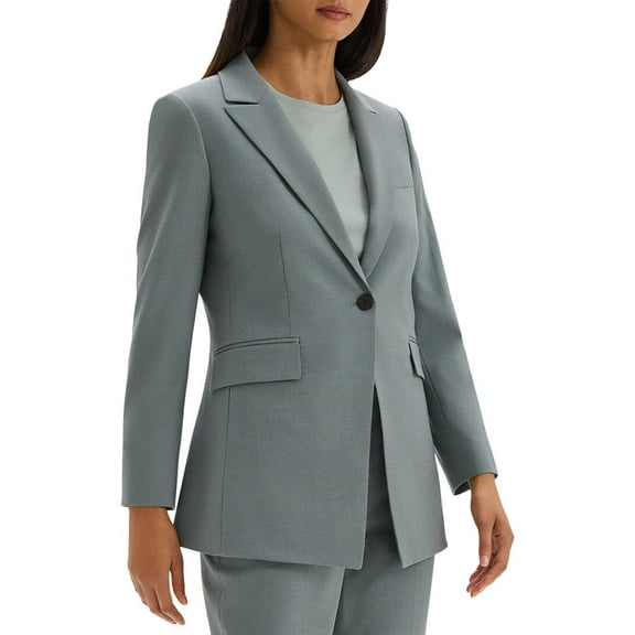 Theory womens  Etiennette Wool-Blend Jacket, 2, Green