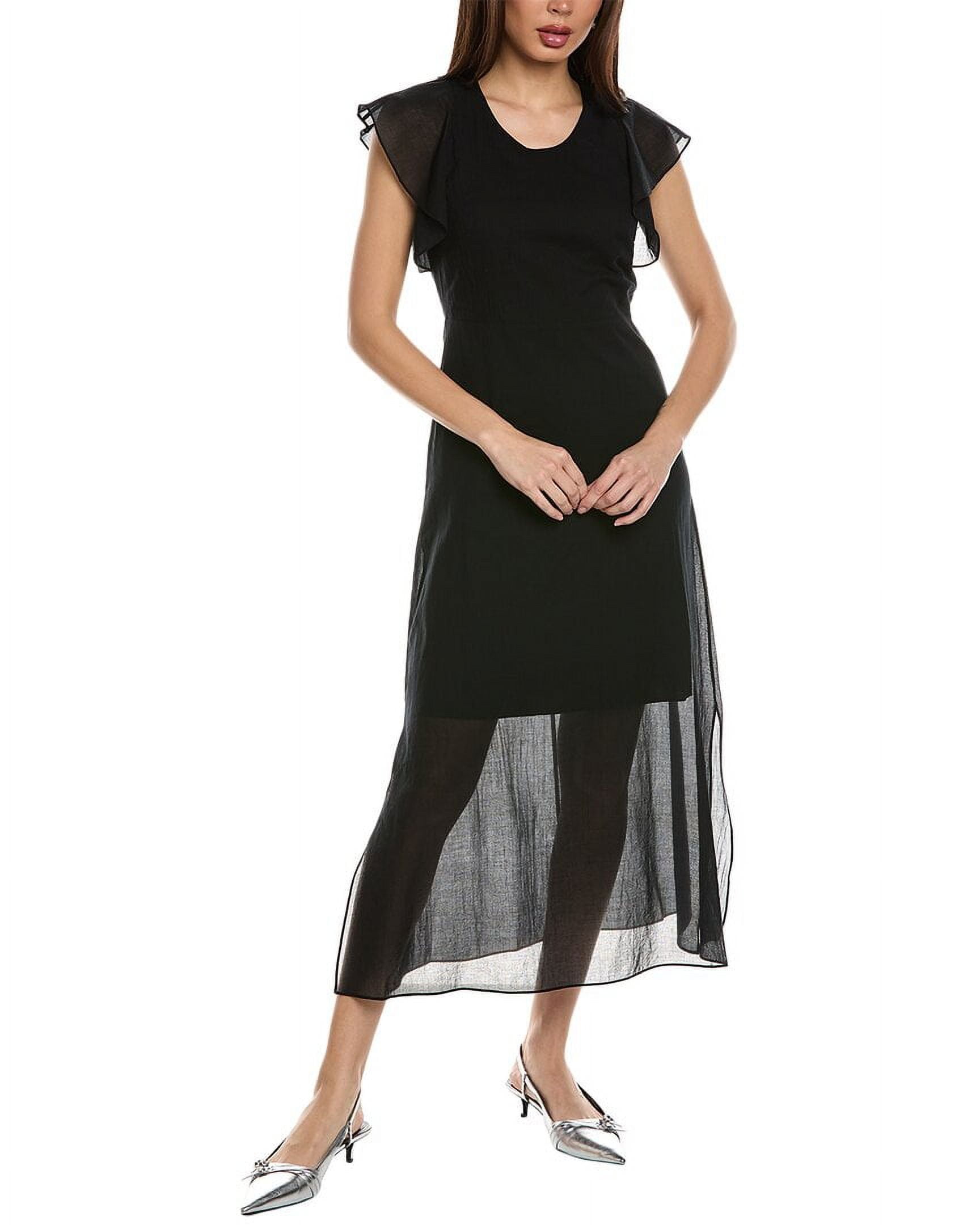 Theory womens Flutter Midi Dress, 00, Black - Walmart.com