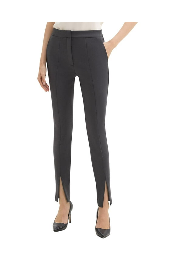 womens  High-Waisted Slim Slit Pant, 2, Grey