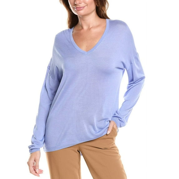 Theory womens Karenia Silk-Blend Sweater, s, Blue