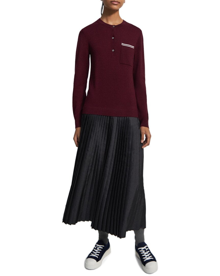 theory knit combo dress Theory womens Knit Combo Wool-Blend Sweaterdress, m, Red