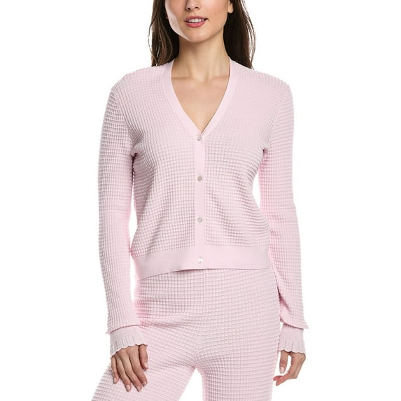 Theory womens Lace Trim Cardigan, l, Pink