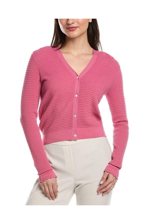womens Lace Trim Cardigan, m, Pink