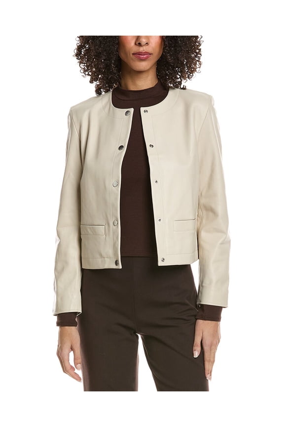 womens  Leather Jacket, 4, Tan