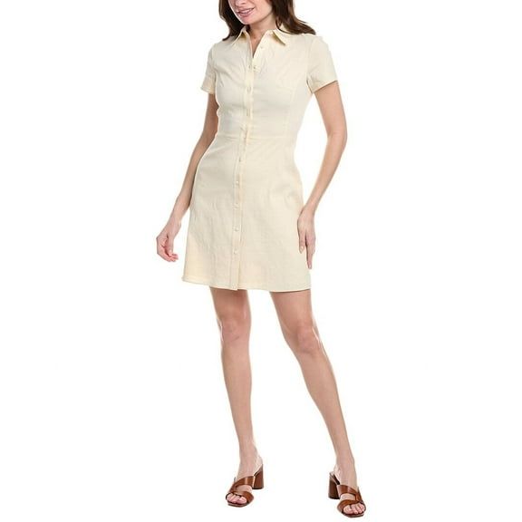 Theory womens  Linen-Blend Dress, 00, Beige