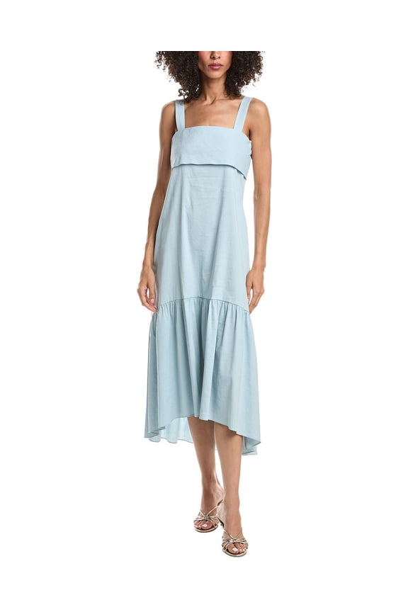 womens Linen Blend Midi Dress, p