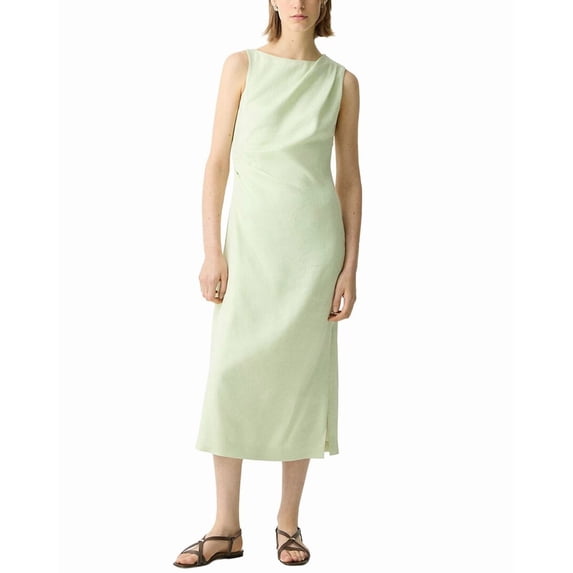 Theory womens Linen-Blend Tank Dress, 00, Green