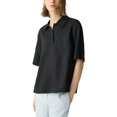 thumbnail image 1 of Theory womens  Linen Boxy Polo Top, s, Black, 1 of 3