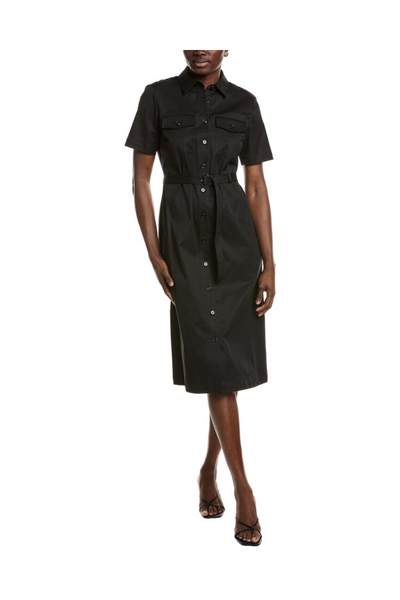 womens Midi Dress, 0, Black