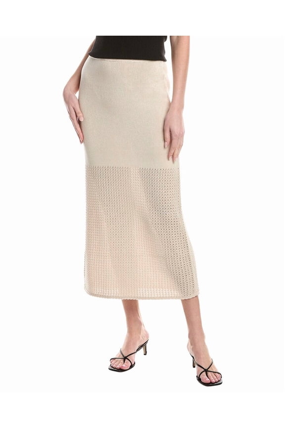 womens Open Stitch Skirt, s, Beige