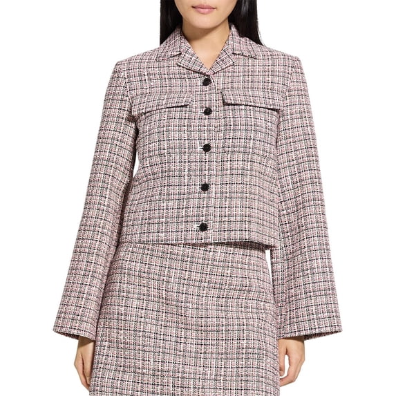 Theory womens Patch Crop Jacket, 6, Pink
