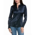 thumbnail image 1 of Theory womens  Perfect Fitted Silk-Blend Shirt, s, Blue, 1 of 3