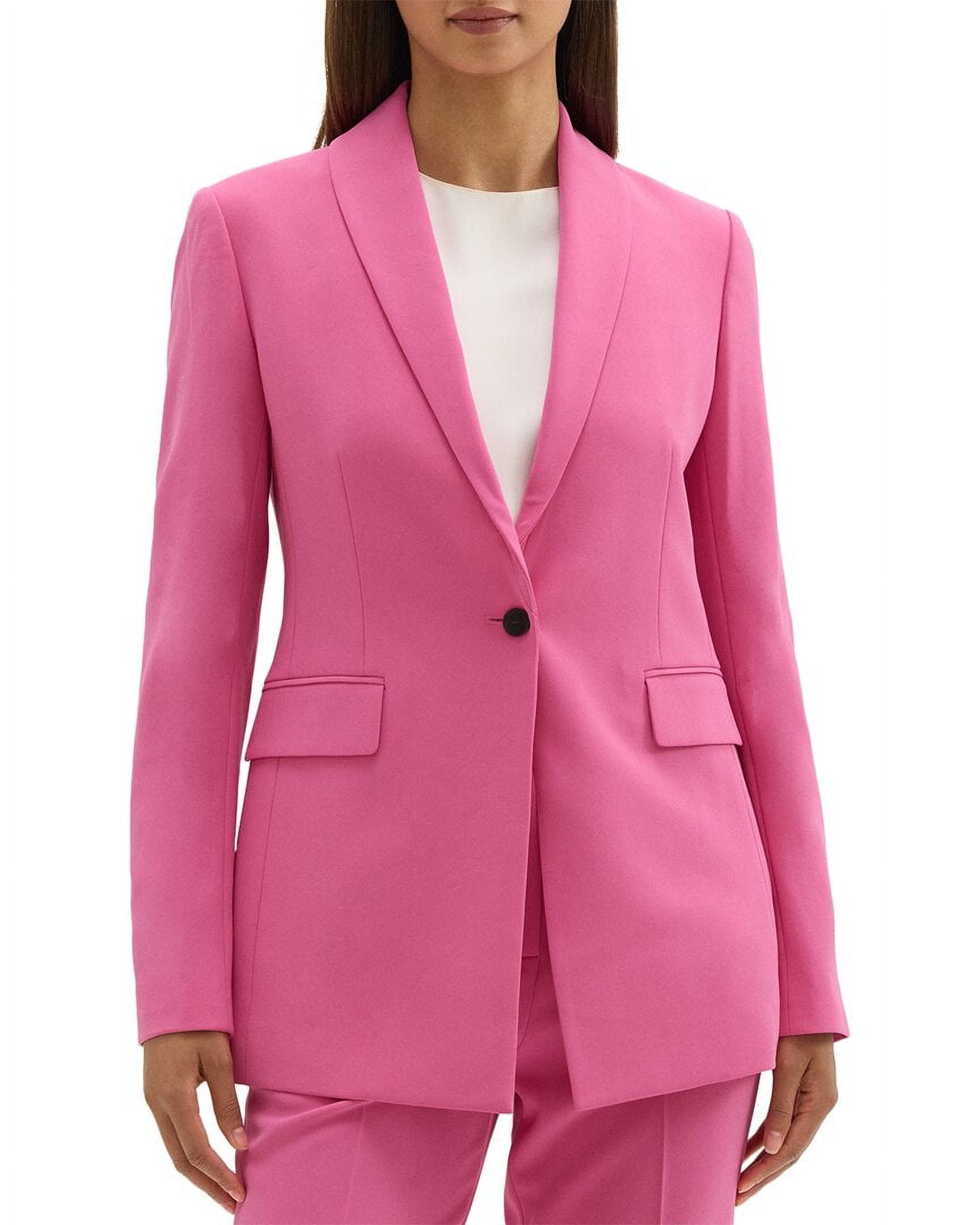 Theory womens Zip Sleeve Wool-Blend Jacket, 00, Blue