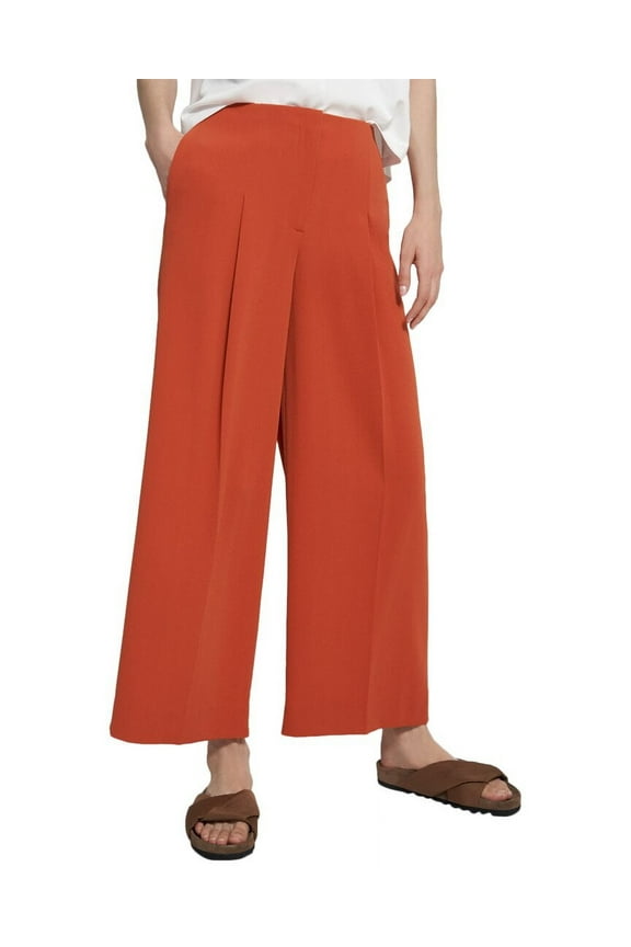 womens  Relaxed Wide Leg Pleated Pant, 0