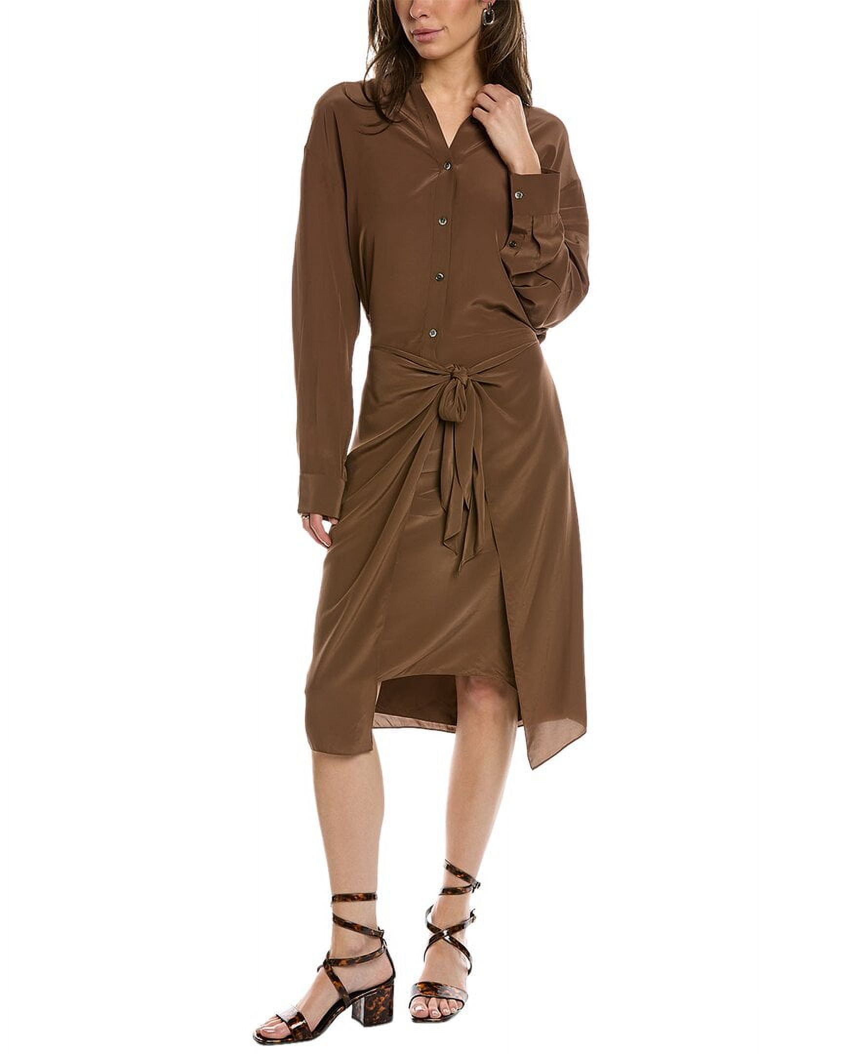 Theory Sarong Shirtdress - Brown